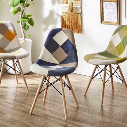 Patchwork Shell Chair - Blue CC-YD-BL