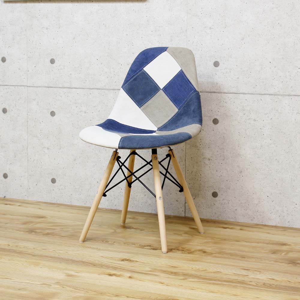 Patchwork Shell Chair - Blue CC-YD-BL