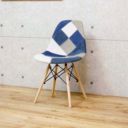 Patchwork Shell Chair - Blue CC-YD-BL