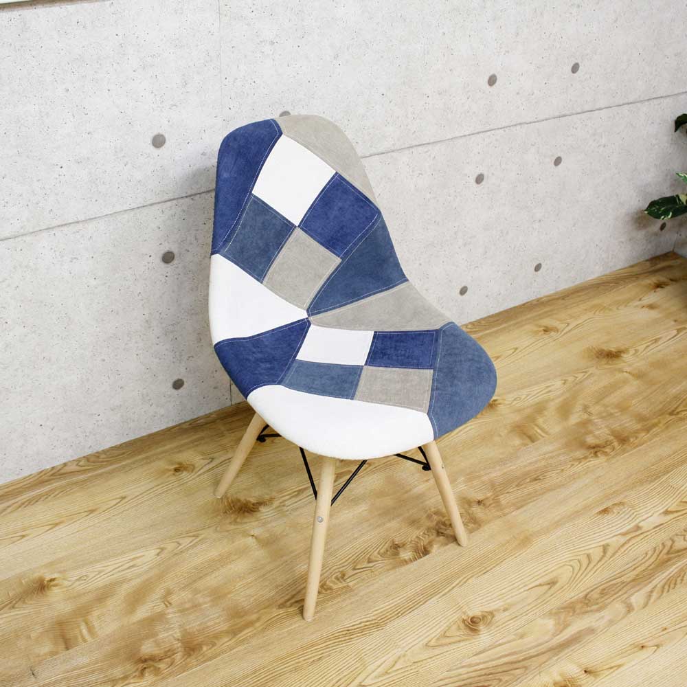 Patchwork Shell Chair - Blue CC-YD-BL