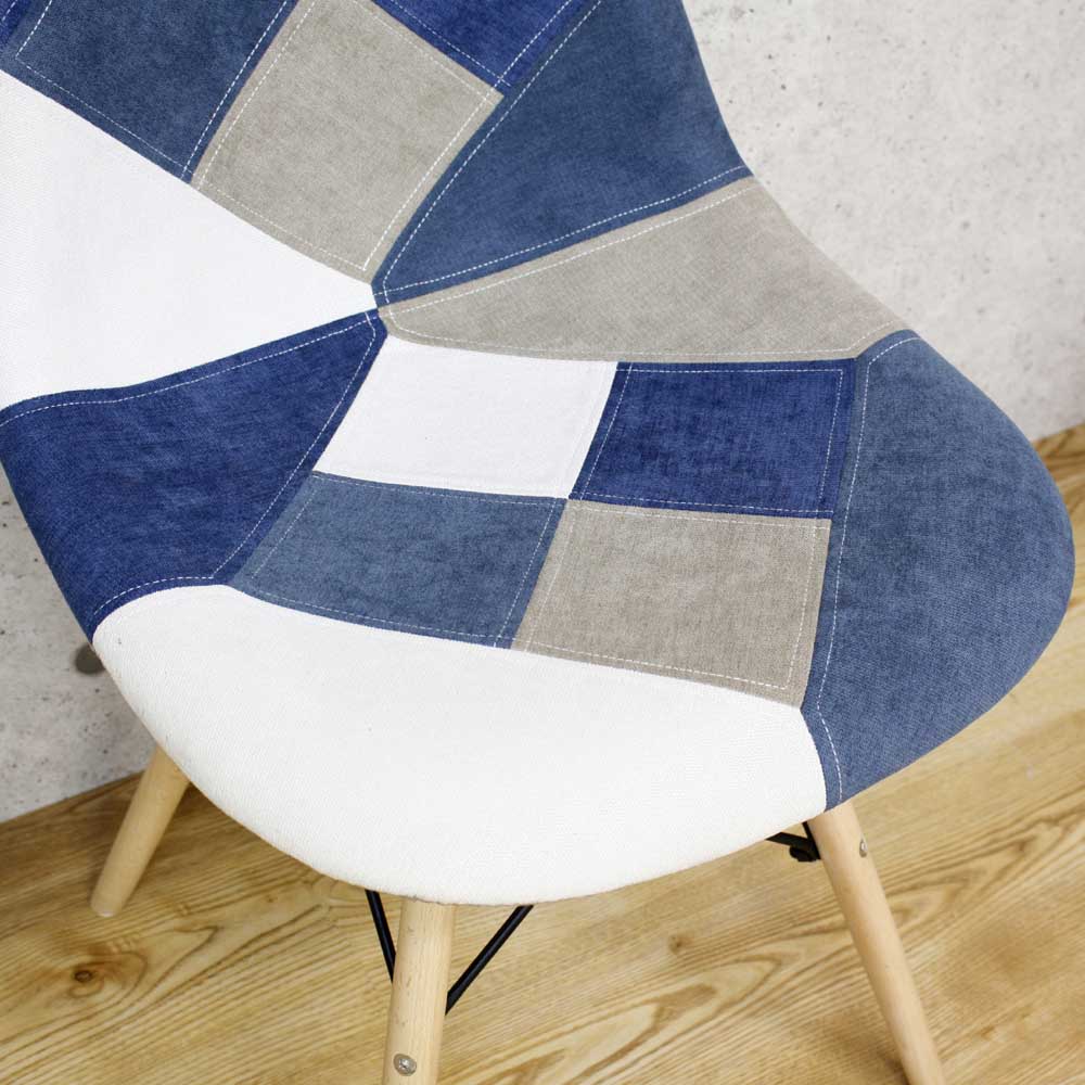 Patchwork Shell Chair - Blue CC-YD-BL