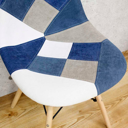 Patchwork Shell Chair - Blue CC-YD-BL
