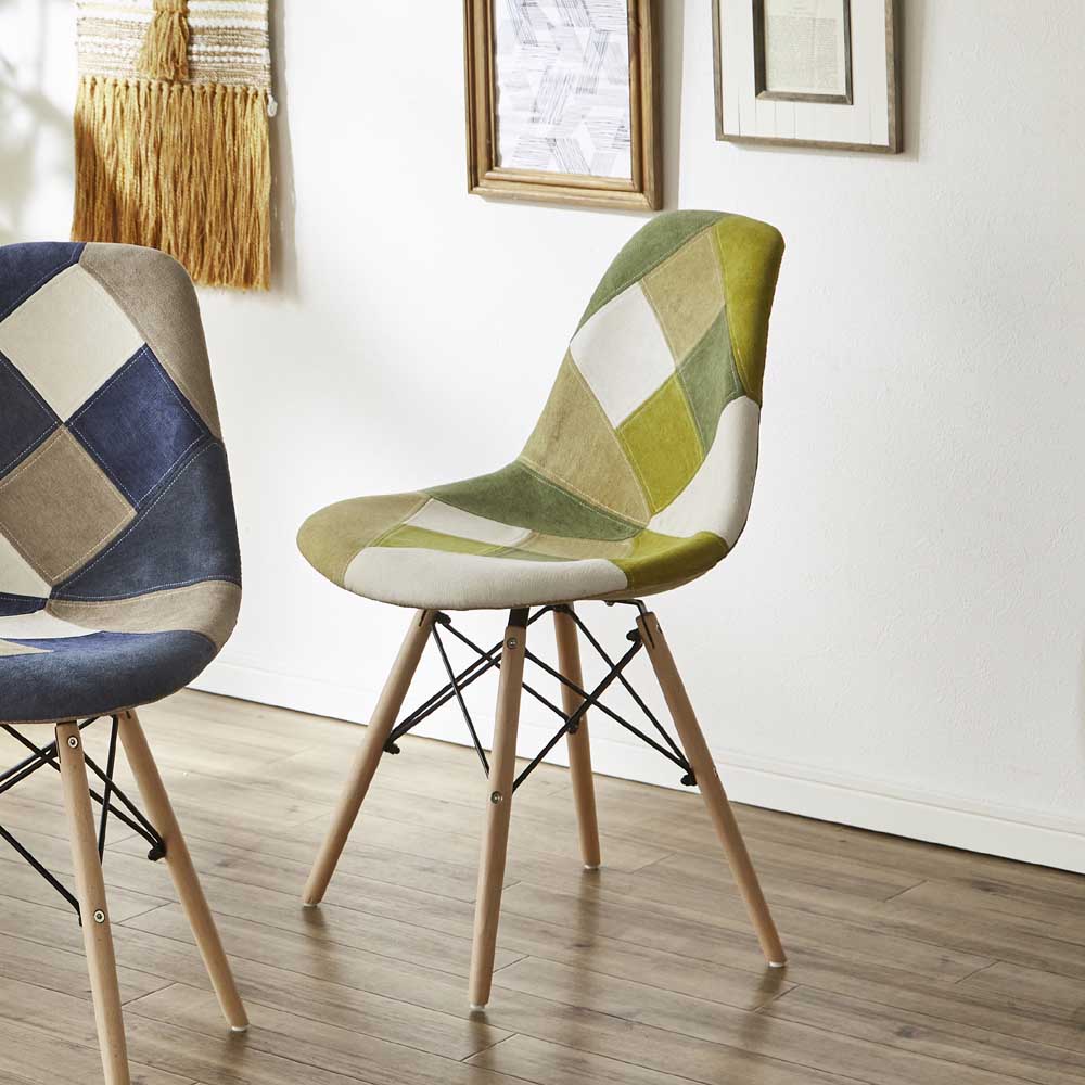 Patchwork Shell Chair - Green CC-YD-GR