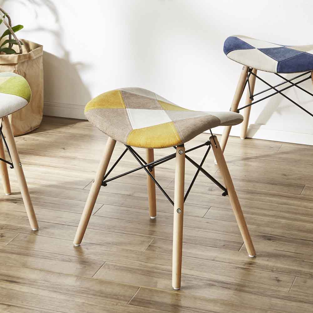 Cute Patchwork Stool Yellow CC-YD-ST-YE