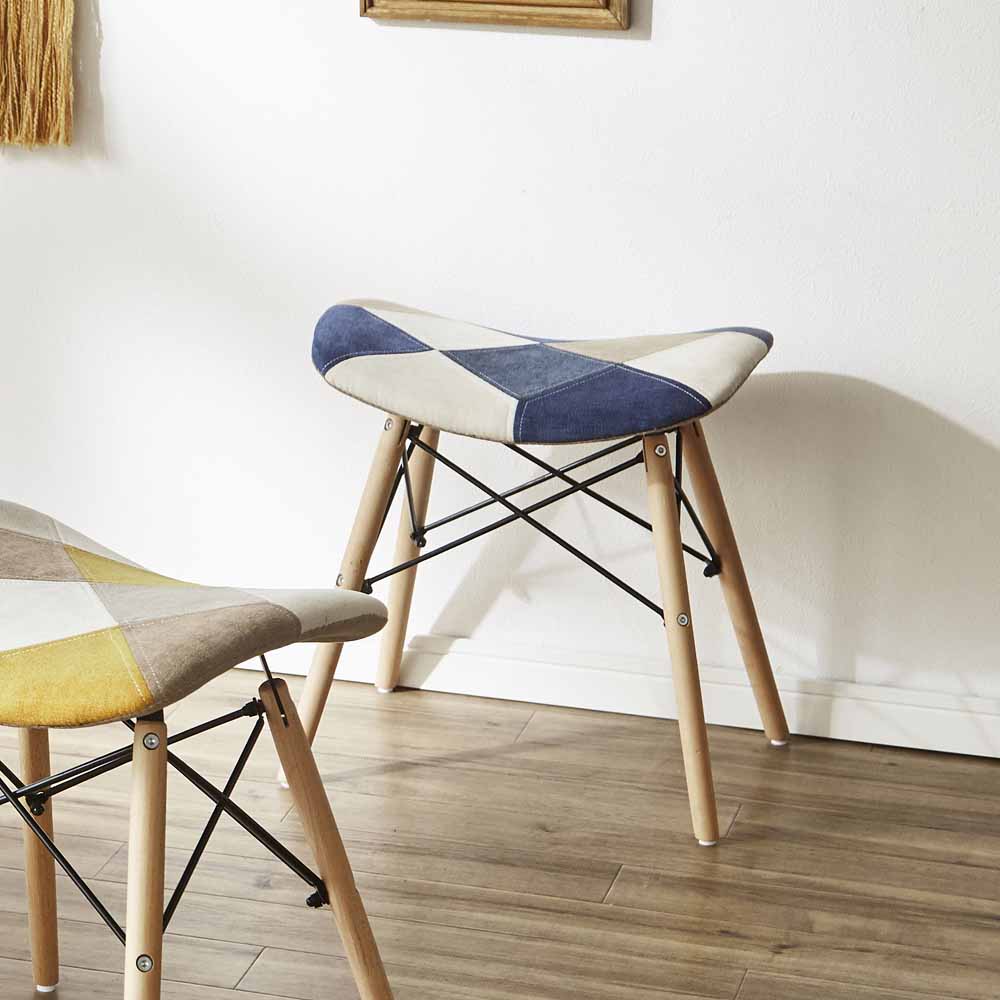 Cute Patchwork Stool Blue CC-YD-ST-BL