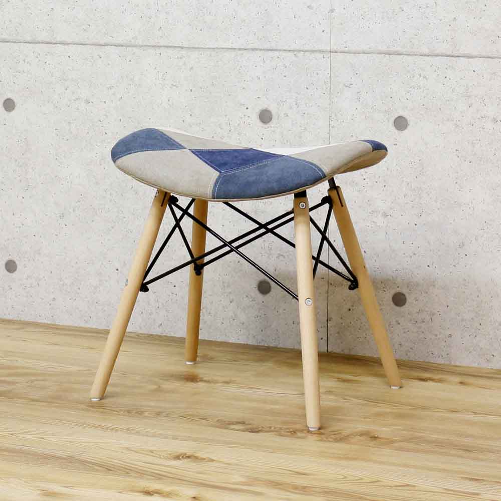Cute Patchwork Stool Blue CC-YD-ST-BL