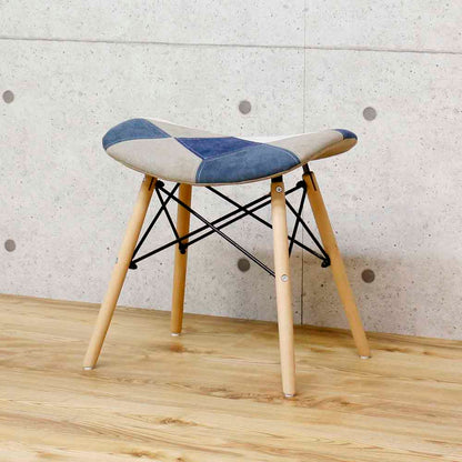 Cute Patchwork Stool Blue CC-YD-ST-BL