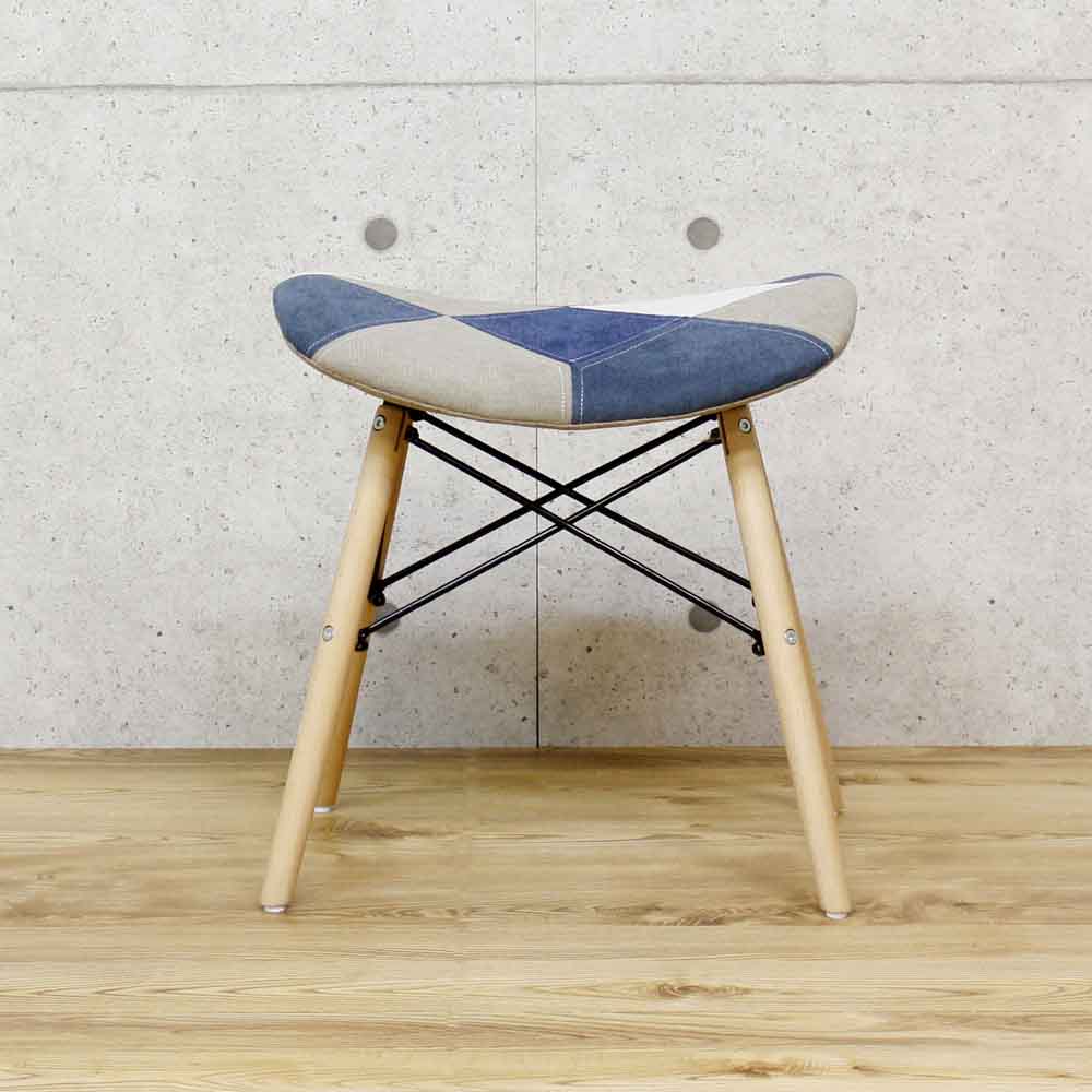 Cute Patchwork Stool Blue CC-YD-ST-BL