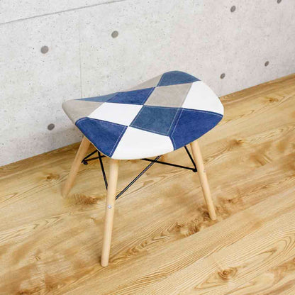 Cute Patchwork Stool Blue CC-YD-ST-BL