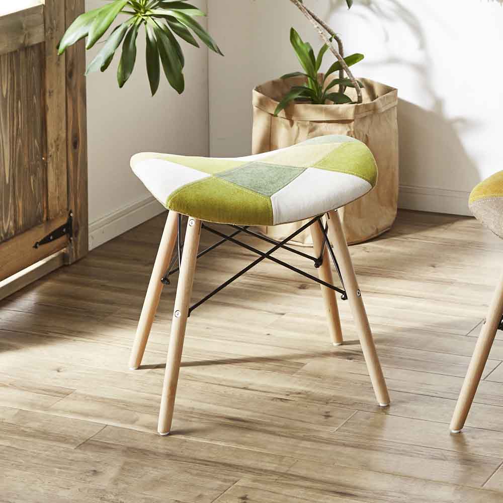 Cute Patchwork Stool Green CC-YD-ST-GR