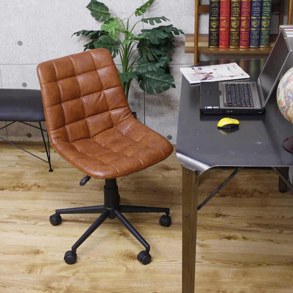 Antique Leather Style Work Chair Light OA-09-LBR