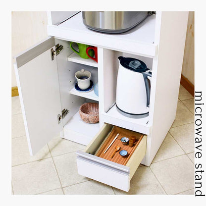 Compact Domestic Microwave Stand with Door RB-02-T-WH