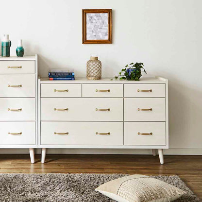 CH-01-120-3-WH Scandinavian Style Low Chest