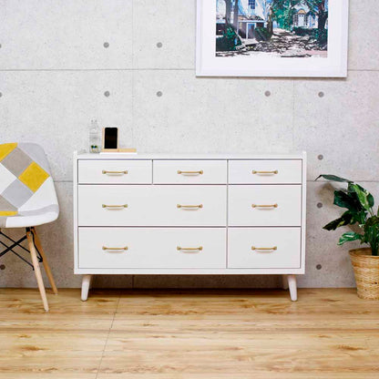 CH-01-120-3-WH Scandinavian Style Low Chest