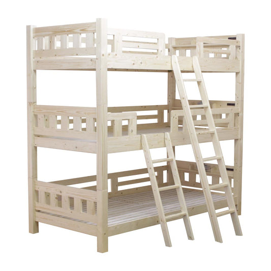 BB-07-3-NA Triple Bunk Bed with Vertical Columns