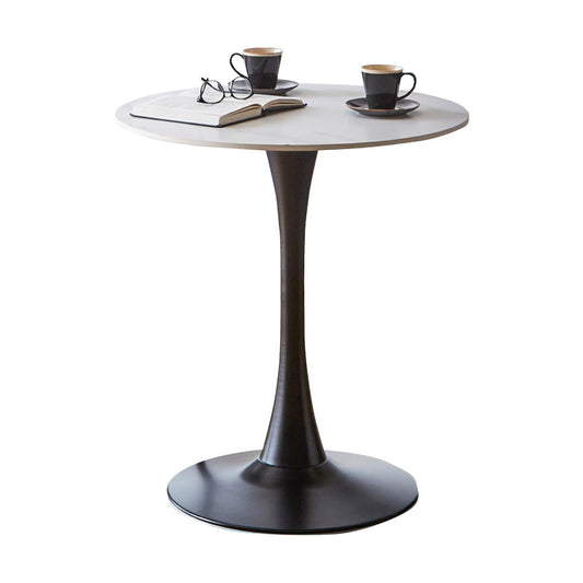 Ceramic Round Table with Design and Durability - White