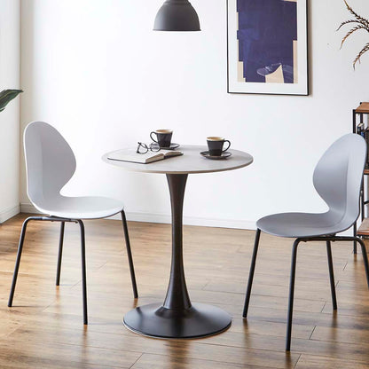 Ceramic Round Table with Design and Durability - White