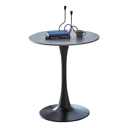 Ceramic Round Table with Design and Durability - Gray