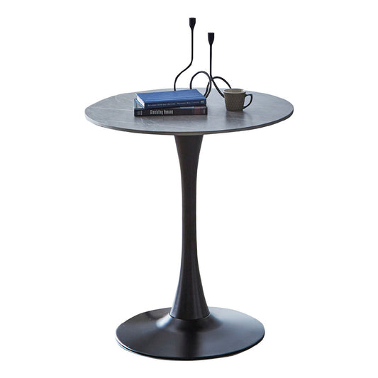 Ceramic Round Table with Design and Durability - Gray
