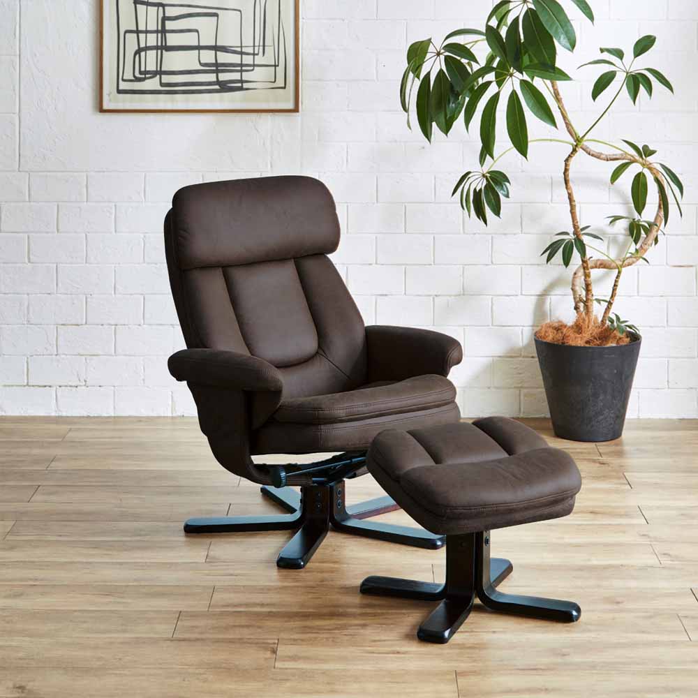 Personal Chair with Ottoman PC-MBL-DBR