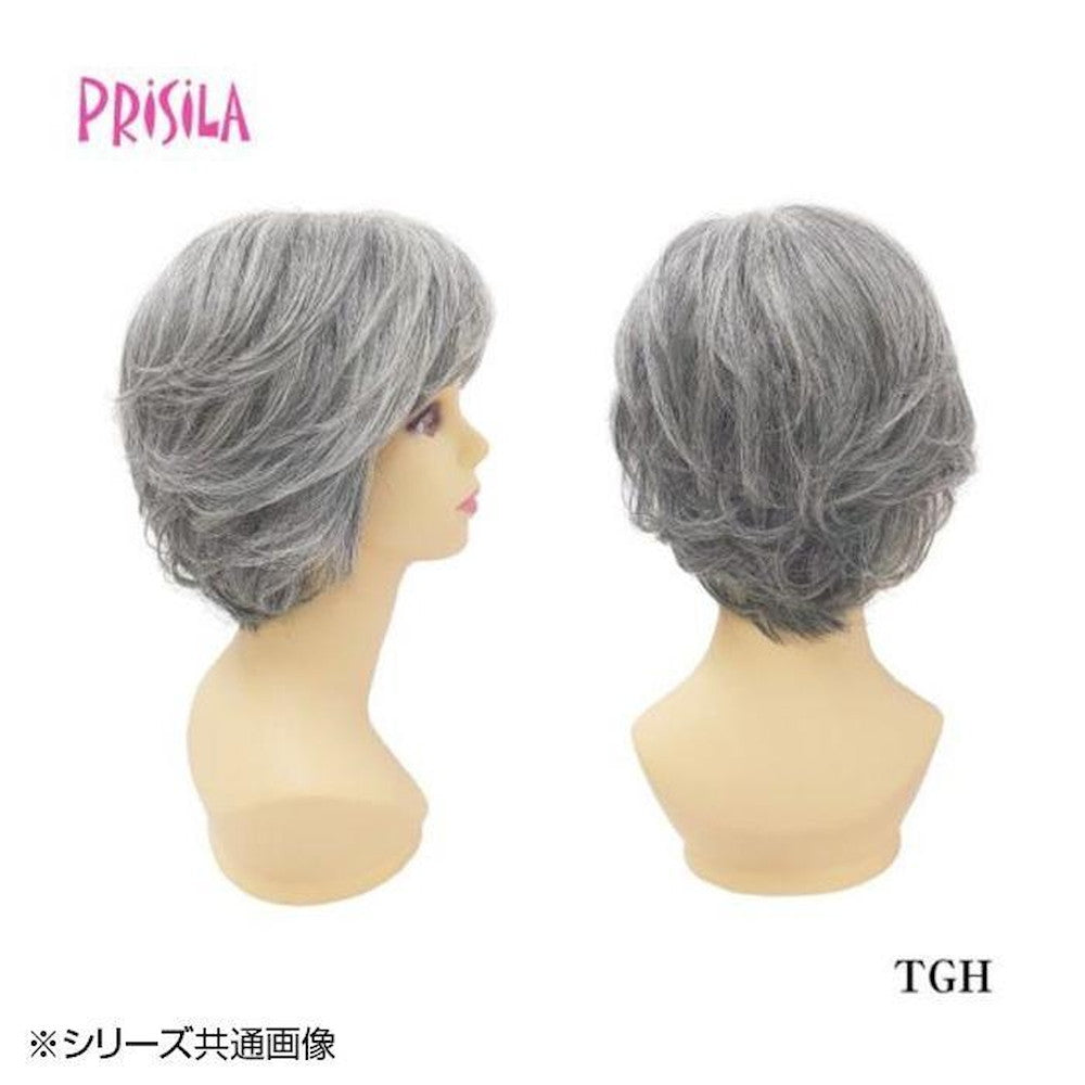Priscilla All Wig Mrs. Airy Curl Short Heat Resistant Gray Hair