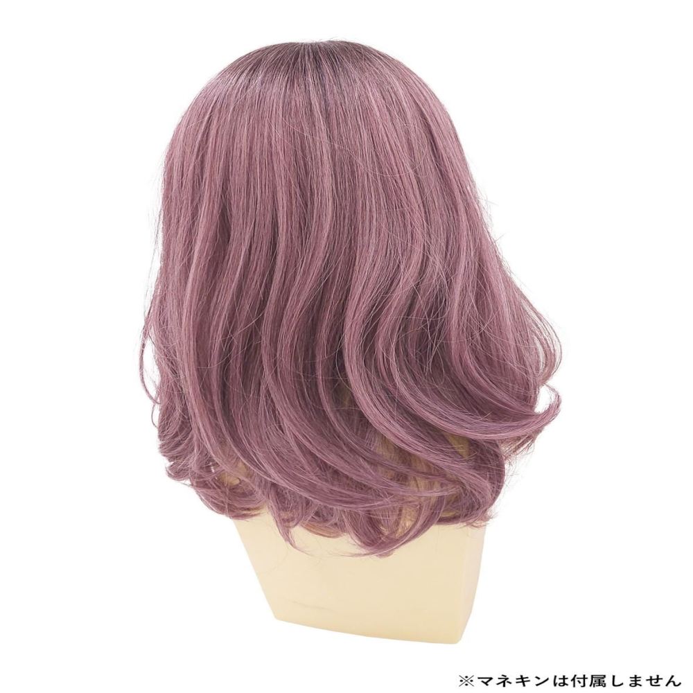 Priscilla All Wig Gradation Frill Curl Midi Heat Resistant Dark Plum