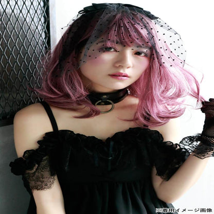 Priscilla All Wig Gradation Frill Curl Midi Heat Resistant Dark Plum