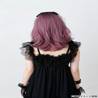 Priscilla All Wig Gradation Frill Curl Midi Heat Resistant Dark Plum