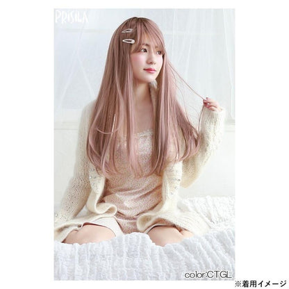Priscilla All Wig Gradation Pure Straight Heat Resistant Gray Lavender