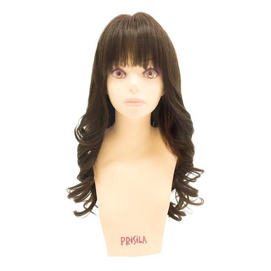 Priscilla All Wig Maple Curl Long Heat Resistant Dark Brown