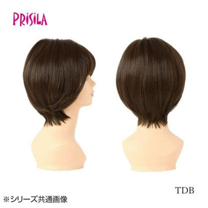 Priscilla Mrs. All Wig Round Curl Short Bob Heat Resistant Dark Brown