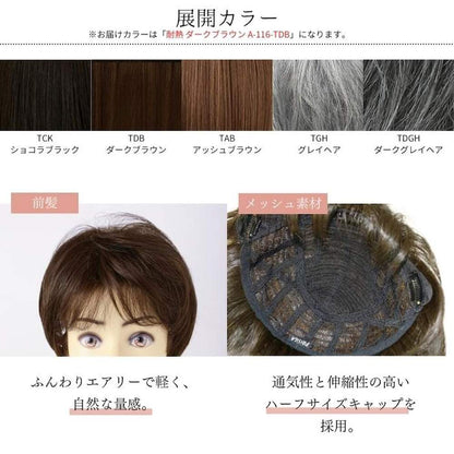 Priscilla Mrs. 6-Minute Wig Feather Curl Half Heat Resistant Dark Brown