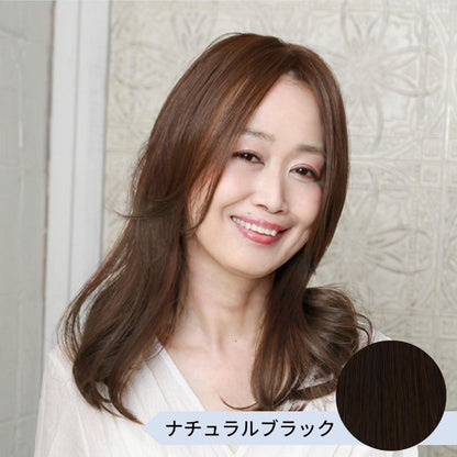 Priscilla Premium Gray Hair Cover Wig One-Length Long Type