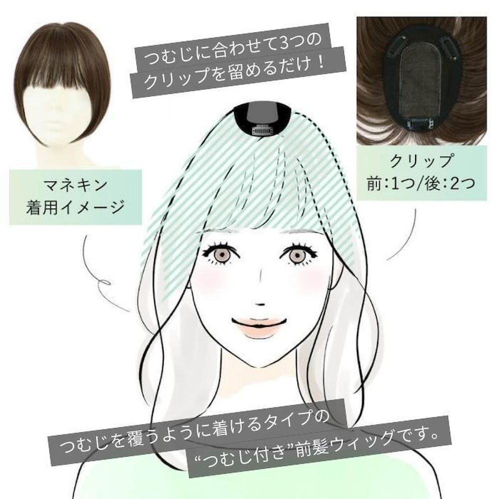 Priscilla Crown Bangs Wig Natural Straight Bangs Heat Resistant
