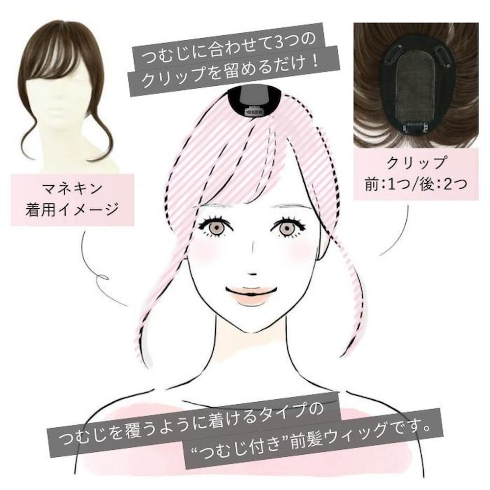 Priscilla Crown Bangs Wig Nuance Curl Bangs Heat Resistant