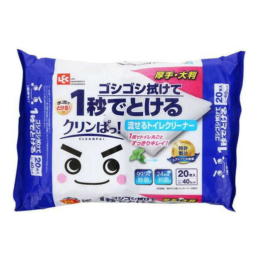 Reck Gekiochikun Cleanpa Flushable Toilet Cleaner Large Size 10 Sheets x 2 Pack