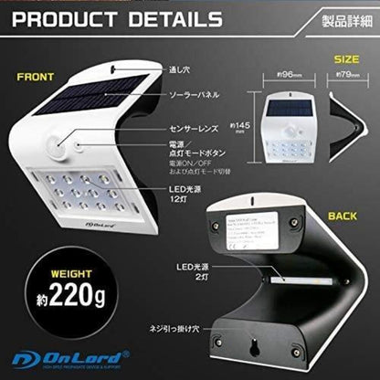OnSquare Solar LED Sensor Wall Light 1 Unit