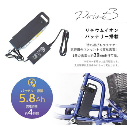 E-PARTON Electric Assist Tricycle