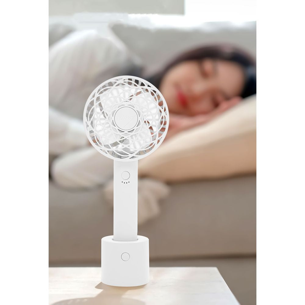 Trade One WINSY USB Rechargeable Auto Swing Fan Flower Type White