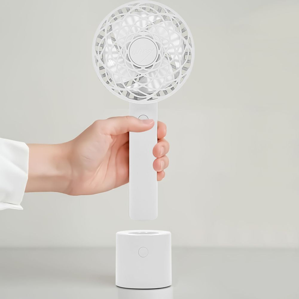 Trade One WINSY USB Rechargeable Auto Swing Fan Flower Type White