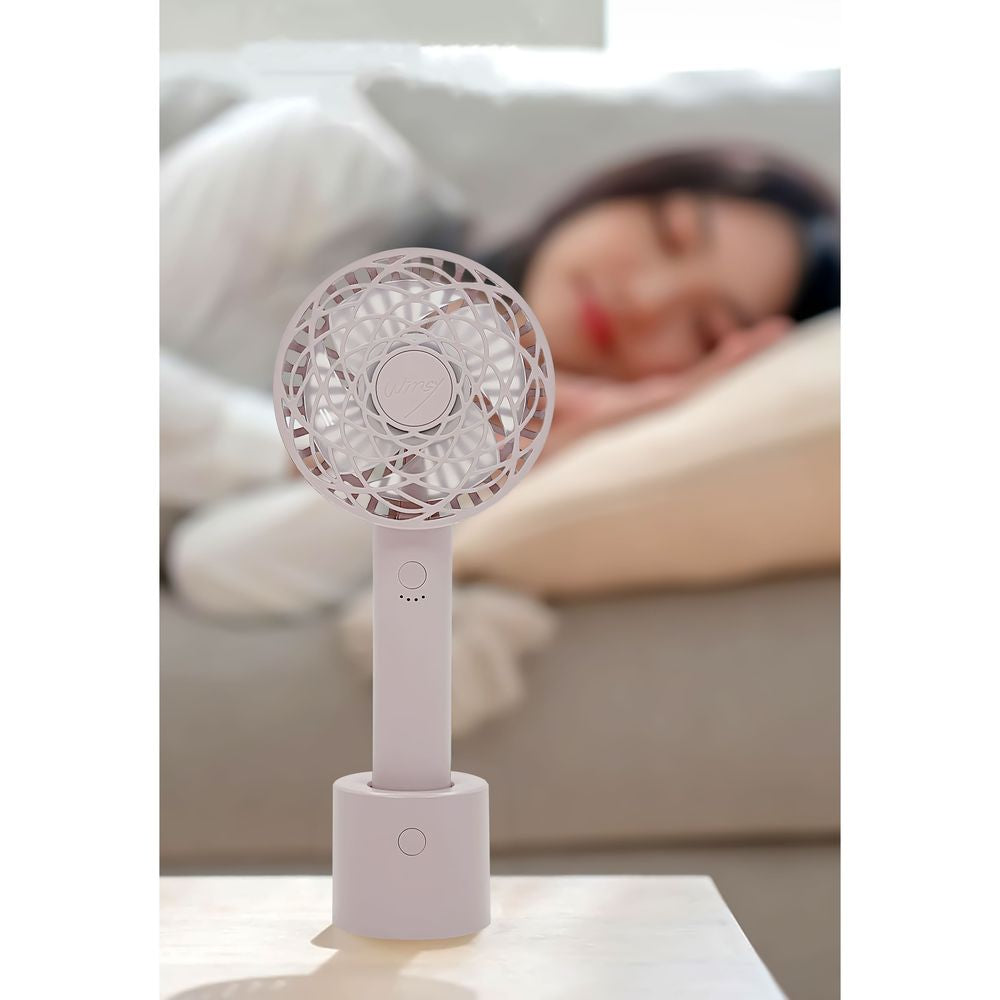 Trade One WINSY USB Rechargeable Auto Swing Fan Flower Type Pink
