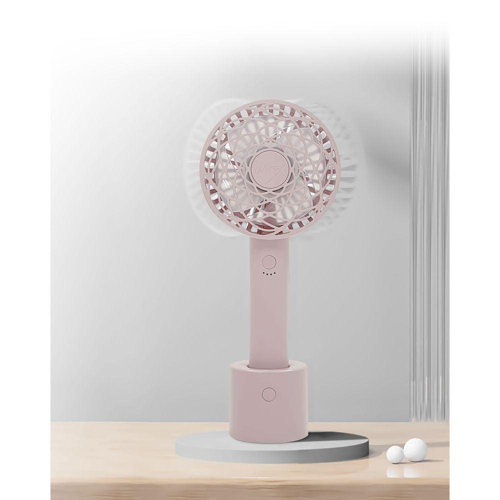 Trade One WINSY USB Rechargeable Auto Swing Fan Flower Type Pink