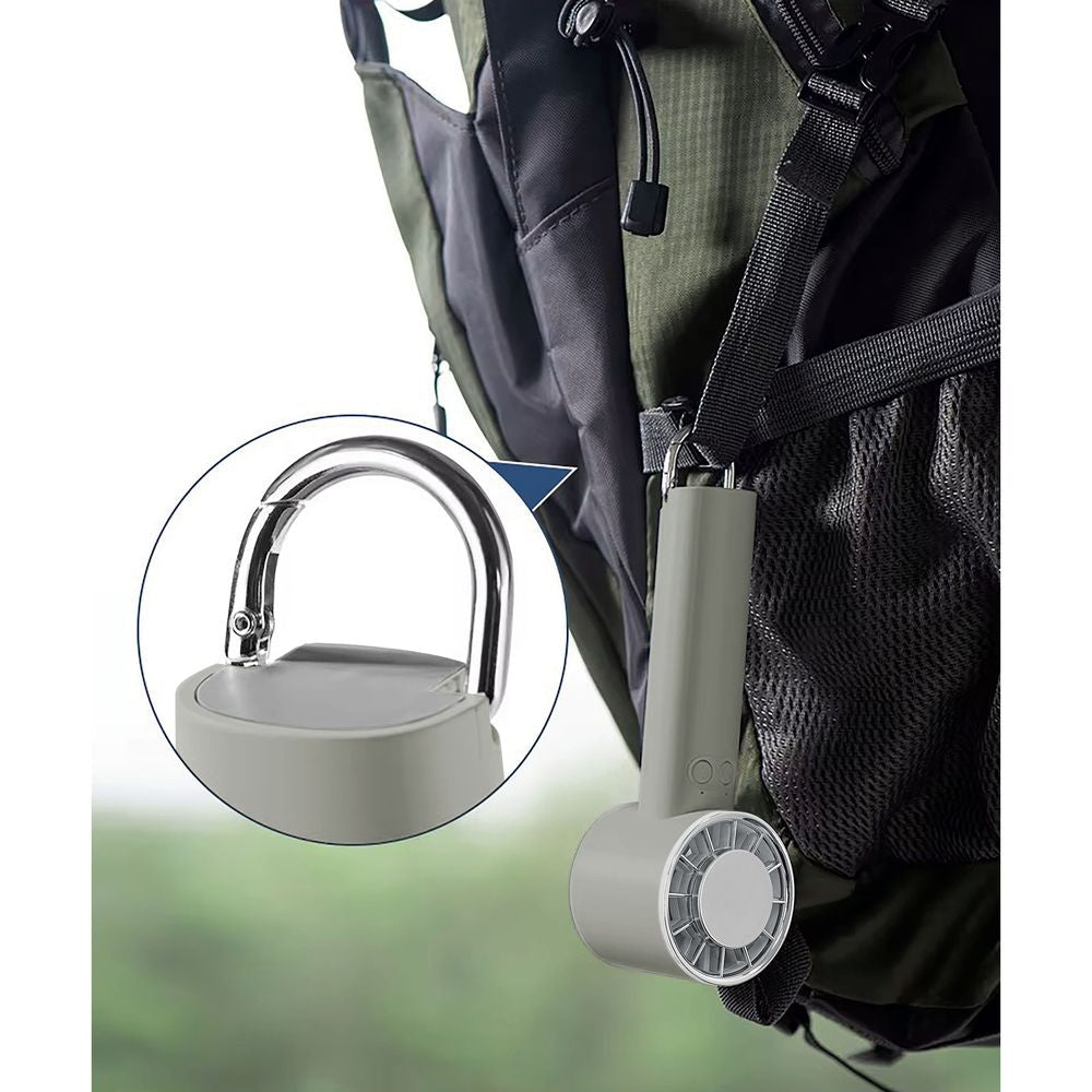 Trade One WINSY USB Rechargeable Peltier Fan with Carabiner Gray