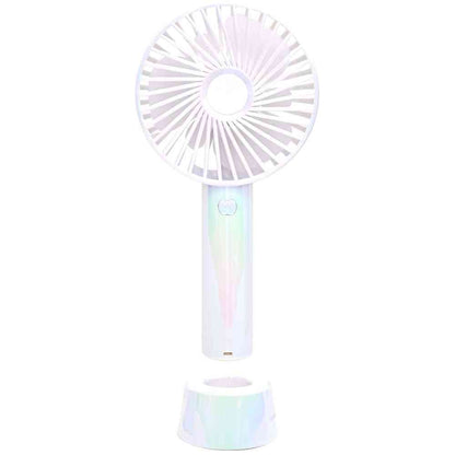 Trade One Wingy USB Rechargeable Handheld Fan with Stand / Aurora Color White 30936