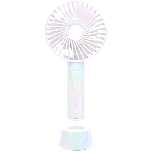 Trade One Wingy USB Rechargeable Handheld Fan with Stand / Aurora Color White 30936