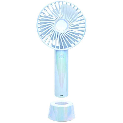 Trade One Wingy USB Rechargeable Handheld Fan with Stand / Aurora Color Blue 30937