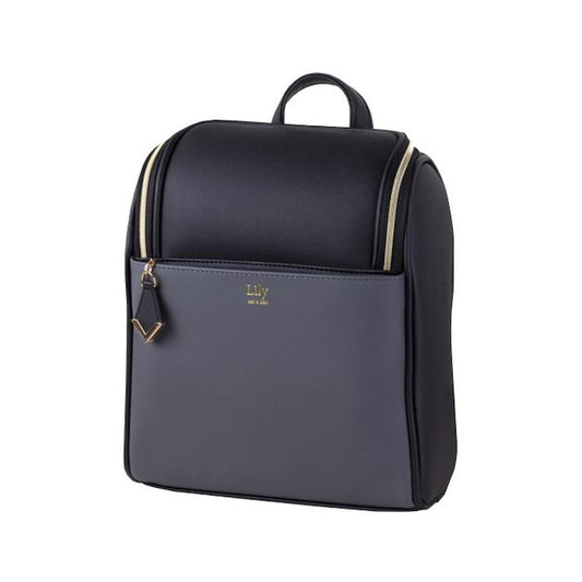 Mini Backpack Bag-Lily-M01 - Black x Gray