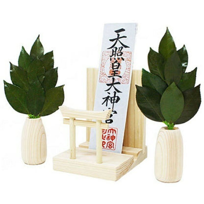Mini S Sakaki Round Stand Torii Shrine Set ST-034