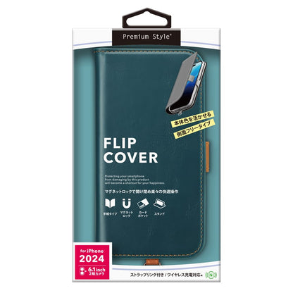 PGA Flip Cover for iPhone 16 Blue PG-24AFP01BL 75g