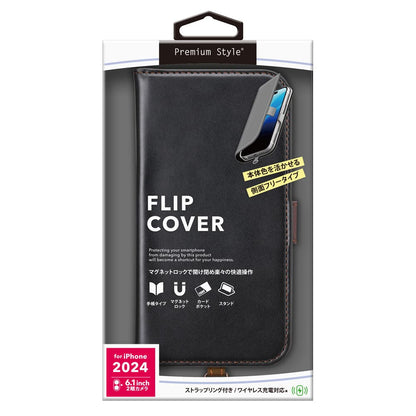 PGA Flip Cover for iPhone 16 Black PG-24AFP02BK 75g
